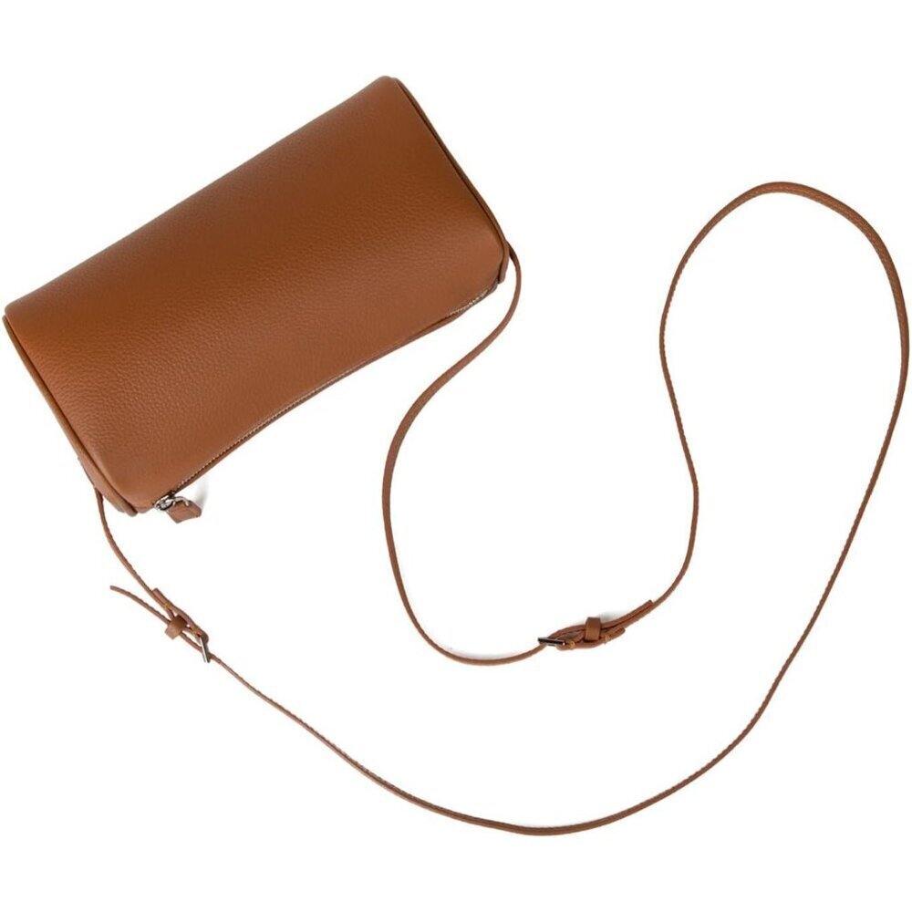 Women Caramel-lychee Pattern Crossbody Purse with Adjustable Strap Full-Leather - Picture 2 of 7